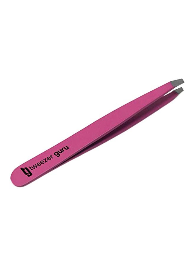 Stainless Steel Slant Tip Tweezer Pink