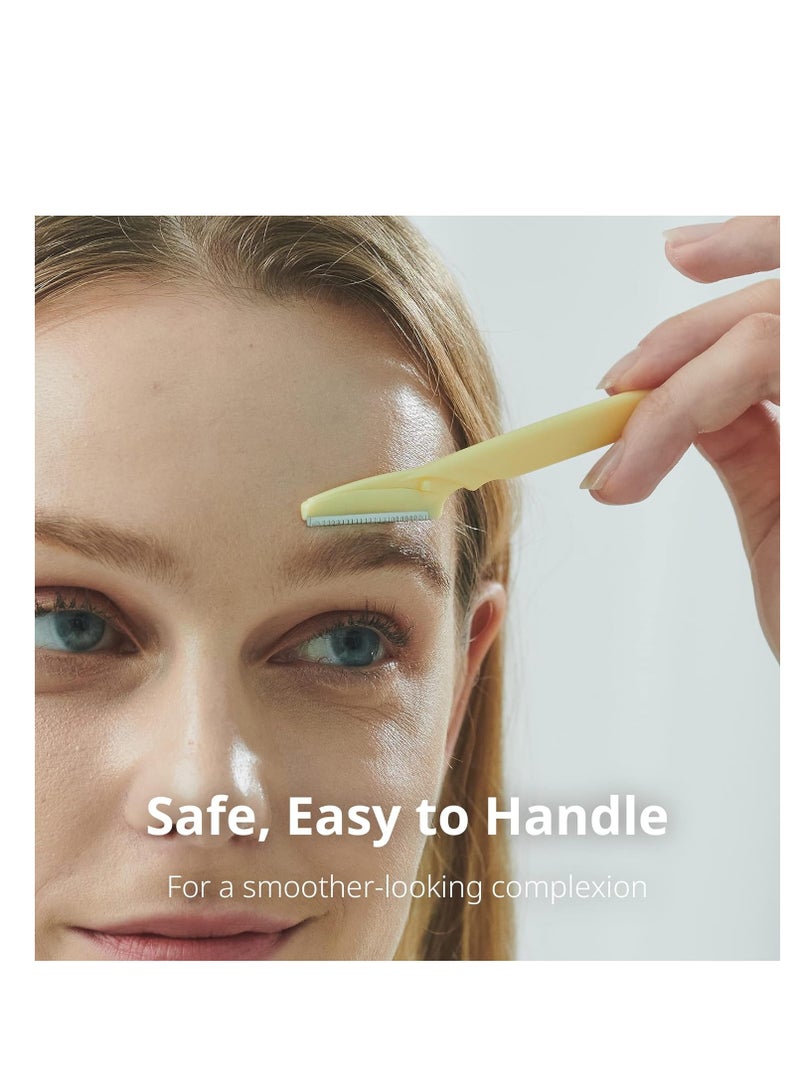 Dorco Tinkle Eyebrow Razors for Women, Dermaplane Razor 6 Razors, Eyebrow Trimmer Dermaplaning Tool for Safe and Easy Thanksgiving Gift, Stocking Stuffer