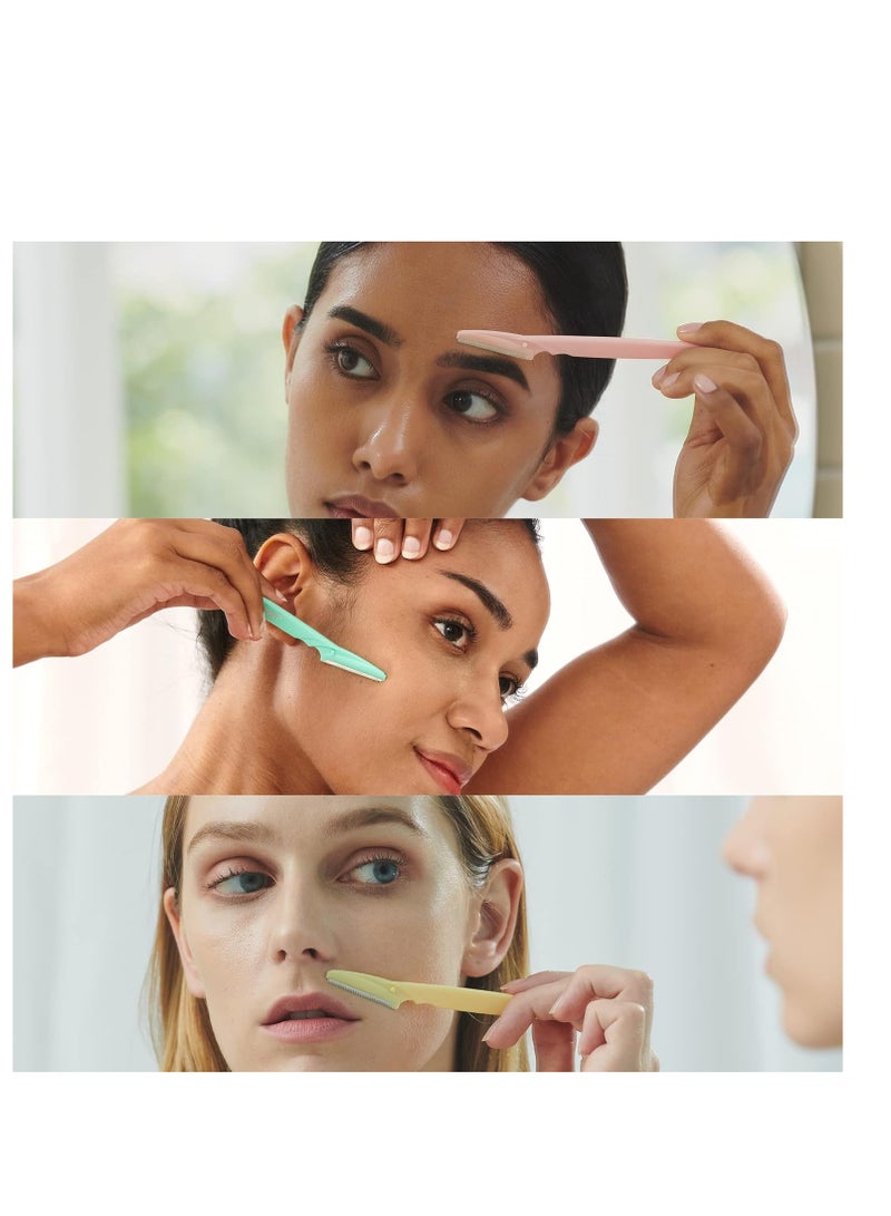 Dorco Tinkle Eyebrow Razors for Women, Dermaplane Razor 6 Razors, Eyebrow Trimmer Dermaplaning Tool for Safe and Easy Thanksgiving Gift, Stocking Stuffer
