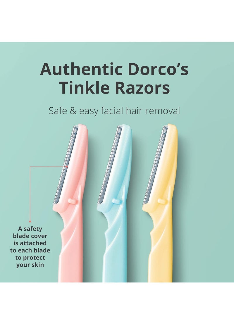 Dorco Tinkle Eyebrow Razors for Women, Dermaplane Razor 6 Razors, Eyebrow Trimmer Dermaplaning Tool for Safe and Easy Thanksgiving Gift, Stocking Stuffer