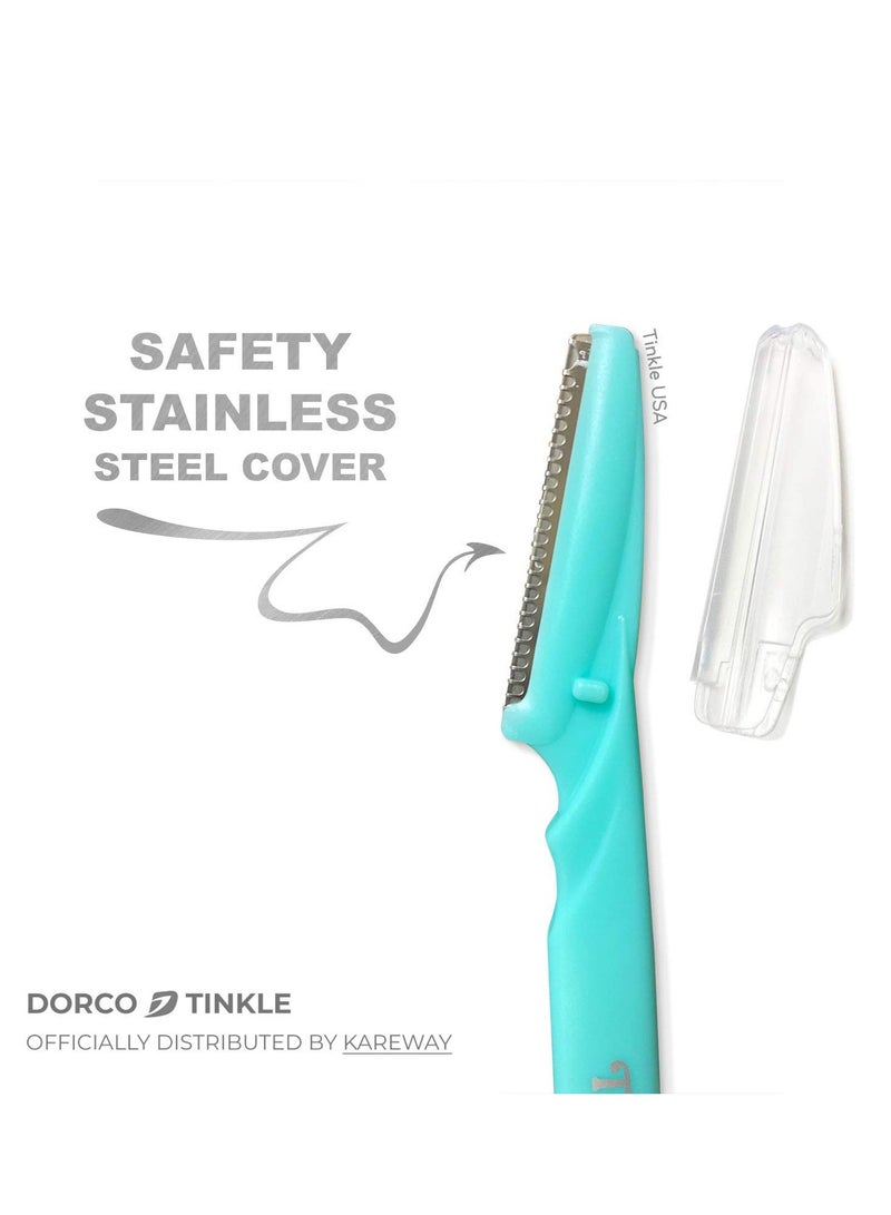 Dorco Tinkle Eyebrow Razors for Women, Dermaplane Razor 6 Razors, Eyebrow Trimmer Dermaplaning Tool for Safe and Easy Thanksgiving Gift, Stocking Stuffer