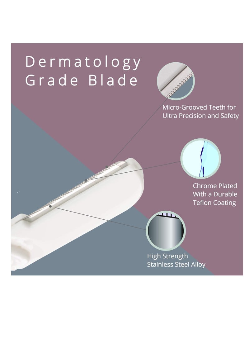 Dermaplaning Tool (9 Count) – Easy to Use Dermaplane Razor for Face – Practical Hair Remover Blade for Eyebrows and Peach Fuzz – Facial Shaver for Women That Helps Exfoliate and Smooth the Skin