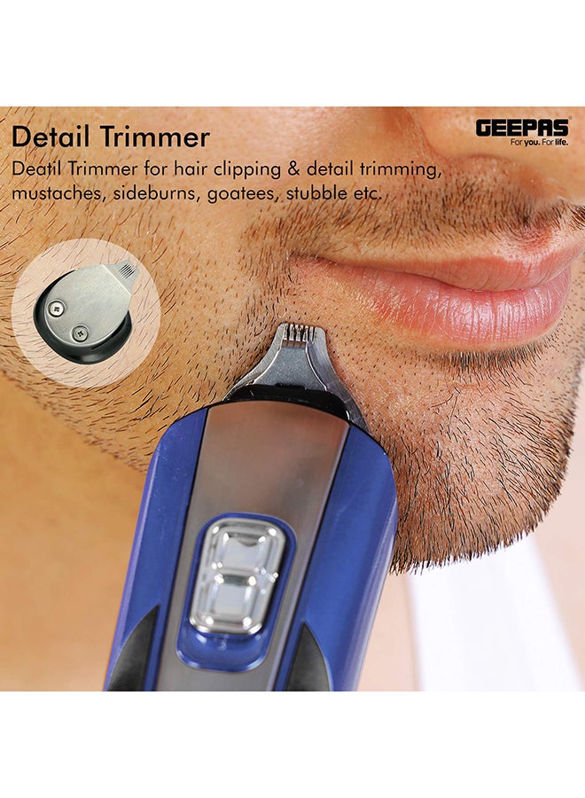 11-IN-1 Rechargeable Grooming Kit- GTR8724, Includes Hair Clipper Head And Beard Trimmer Head Black/Red 6x23.6x16.2cm