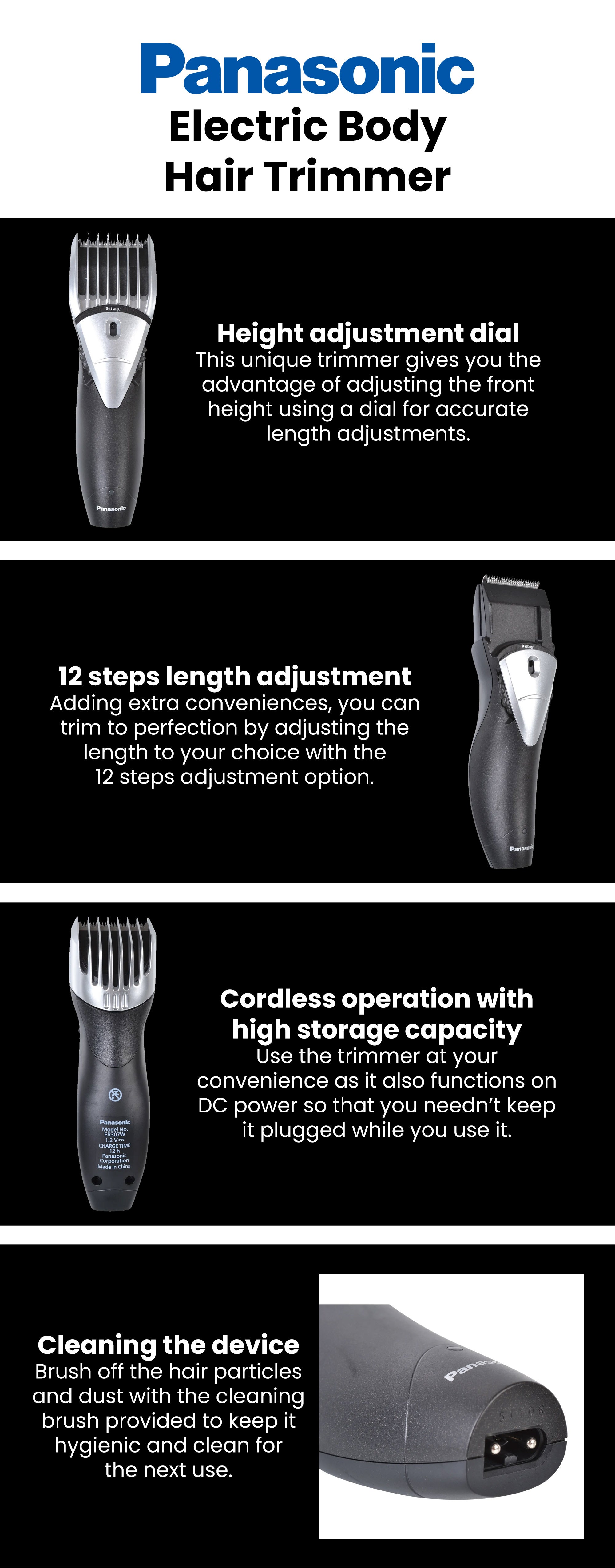 Rechargeable, Wet/Dry Beard & Hair Trimmer, 12 Cutting Lengths Grey/White