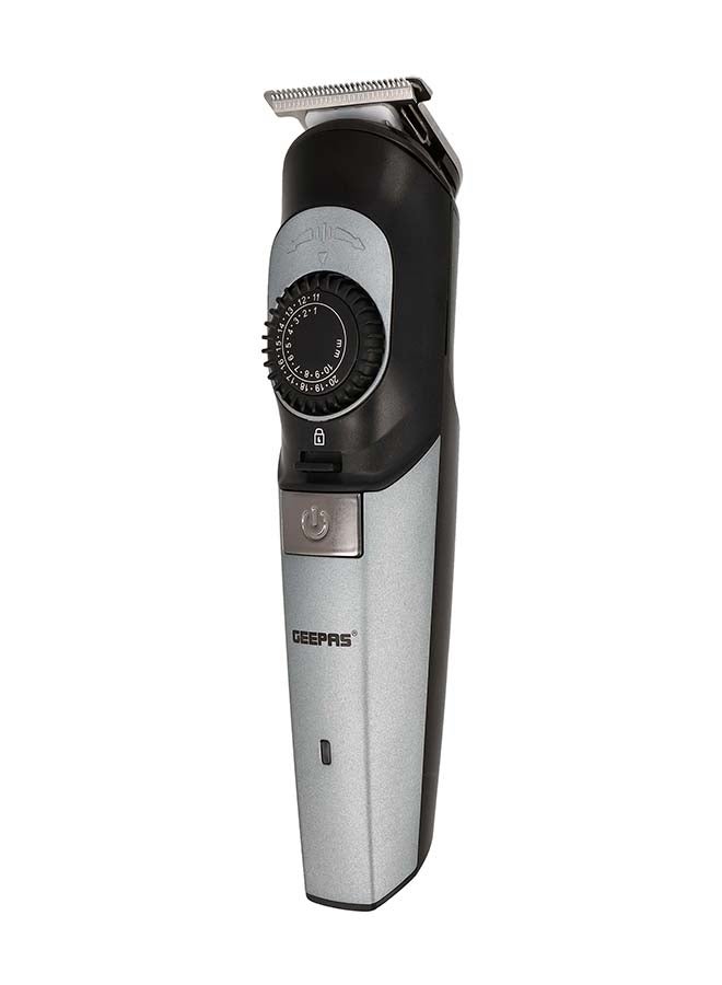 Rechargeable Hair Trimmer ION Battery GTR56042 - Stainless Steel Blade, Hair Clipper And Beard Trimmer With Sharp Blades, USB Charging 2 Comb Different Cutting Length Black