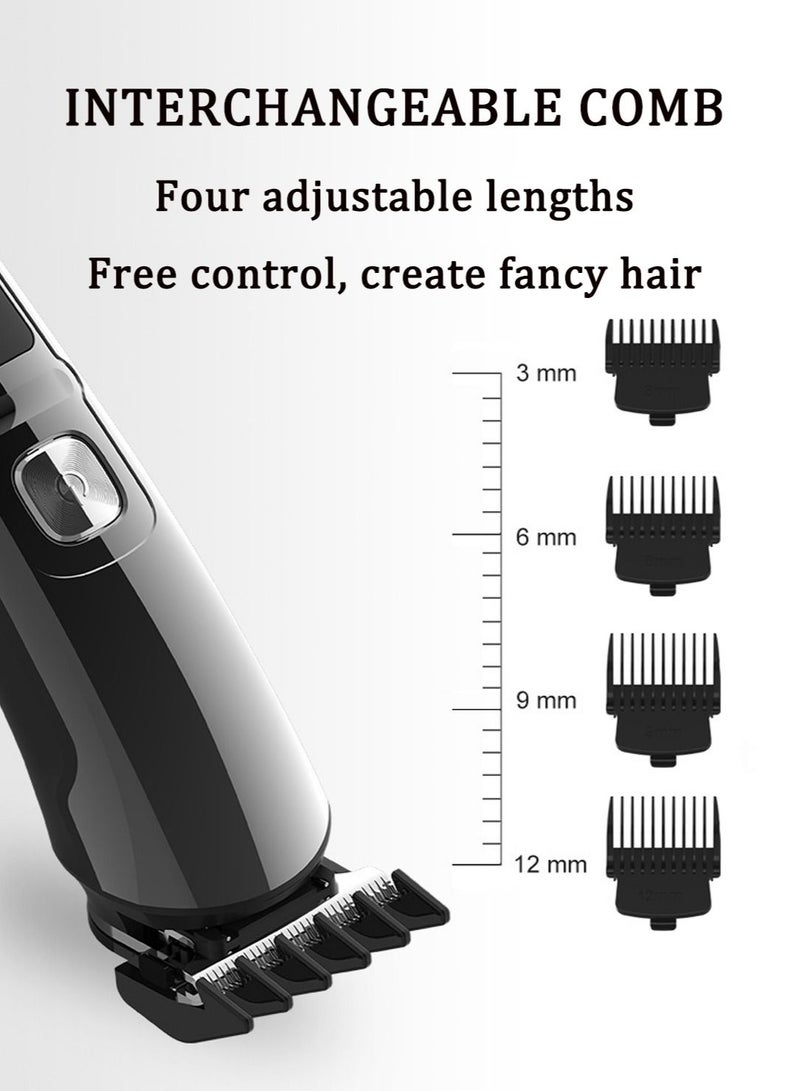 Electric Beard Trimmer for Men, Waterproof Body Grooming Kit, Nose Hair Ear Trimmer, Hair Clippers, Rechargeable All in 1 Body Groomer, Precision Mustache Shaver Razor, LED Display