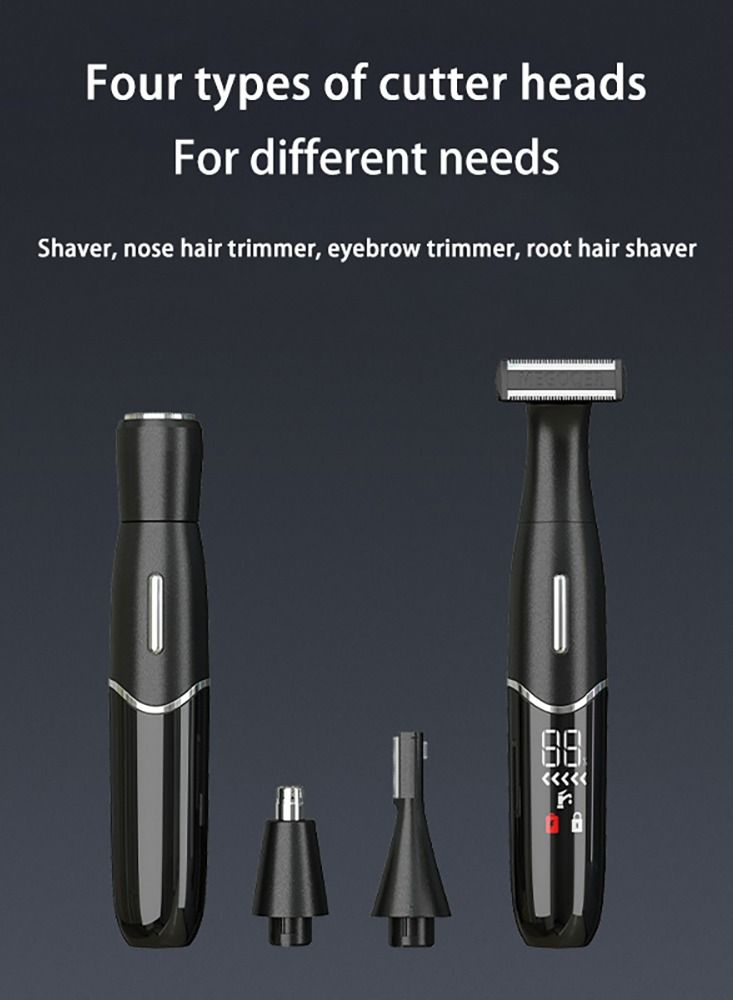 4-in-1 Electric Shaver Including Eyebrow Shaver And Nose Hair Cutter, Suitable for Full Body