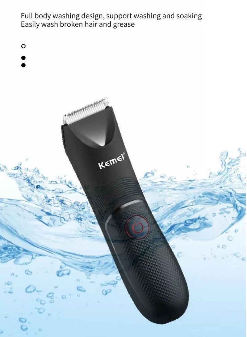 Hair Trimmer Professional Body Hair Remover KM-1838 for Men and Women Waterproof Charge for 1.5 Hours Use for 90 Mins with LED Light