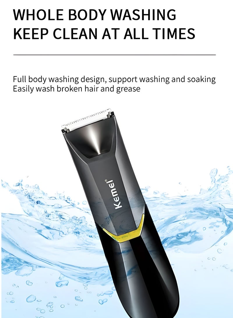 Hair Trimmer KM-3208 USB Rechargeable Hair Clipper Waterproof Body Hair Trimmer Bikini Leg Beard Arm Trimmer