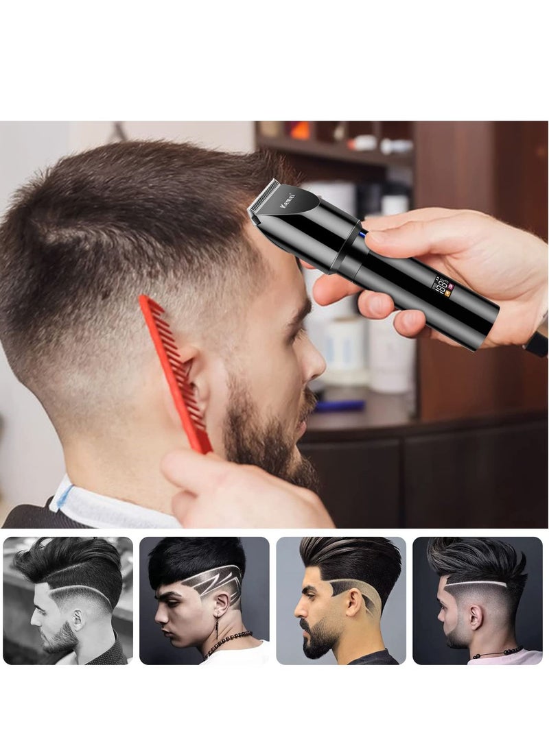 Hair Clippers for Men Adjustable Blade Cordless Clipper Professional Barber Trimmer USB Rechargeable Wireless Haircut Clippers km-3293