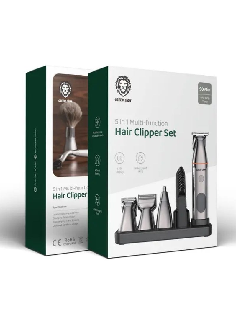 5 In 1 Multi-Function Hair Clipper Set 600mAh - Black