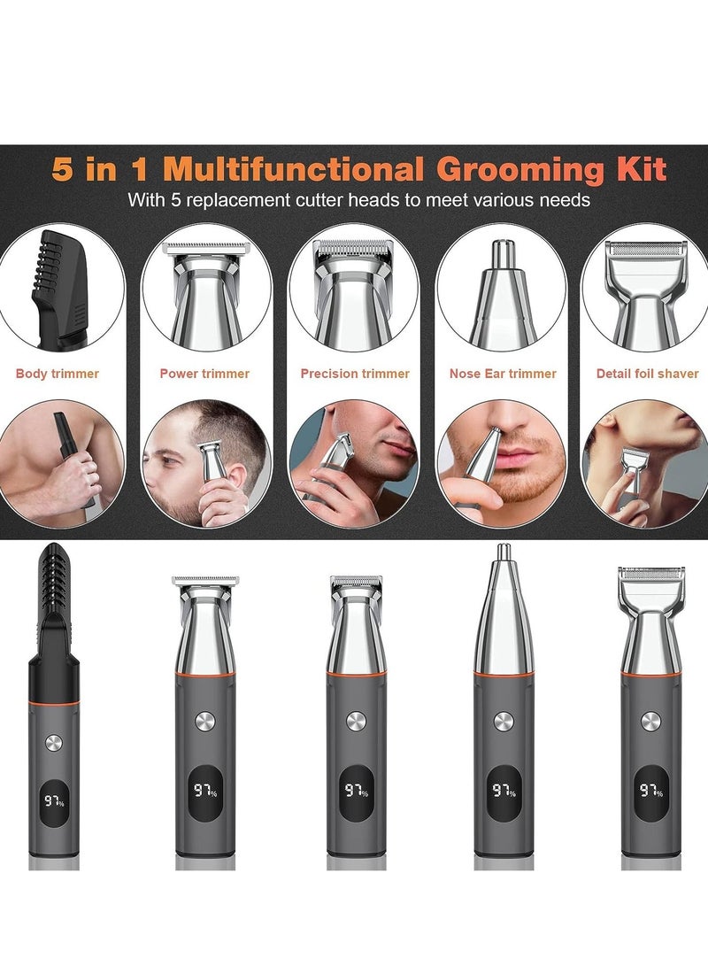 Men's Beard Trimmer, Electric Shaver IPX7 Waterproof Beard Trimming Set, With Beard Nose Ear Face, Cordless Hair Trimmer, Barber Cutter, Men's Gift