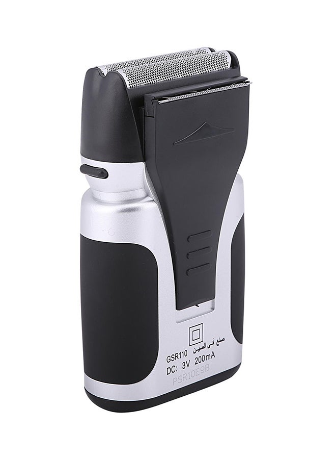 GSR110N 2 In Men's Rechargeable Shaver With Nose Trimmer - Mobile Shaver, Water Proof, Cordless Body Groomer With 2 Rapid Reciprocating Blades For Skin Comfort, Nose Trimmer Black/Gray