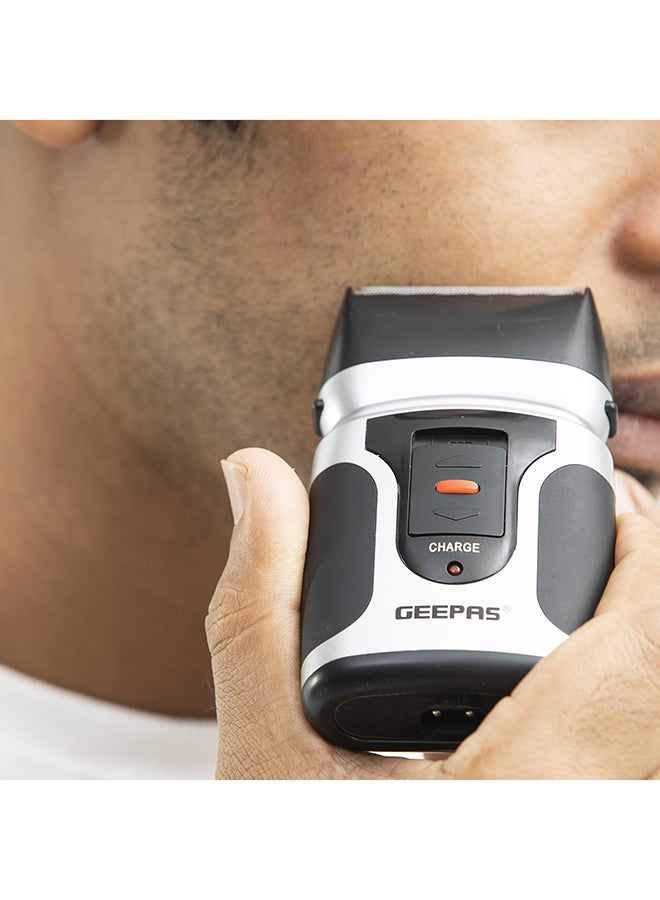GSR110N 2 In Men's Rechargeable Shaver With Nose Trimmer - Mobile Shaver, Water Proof, Cordless Body Groomer With 2 Rapid Reciprocating Blades For Skin Comfort, Nose Trimmer Black/Gray