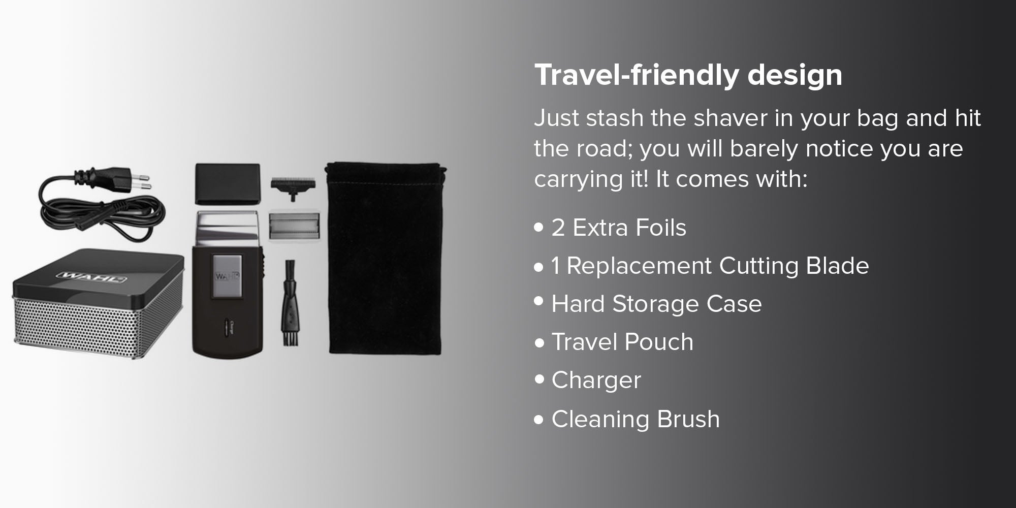 Portable Travel Shaver Black