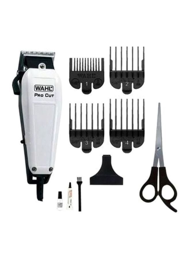 10-Piece Pro Cut Hair Clipper Set White/Black 15.24x5.08x20.32cm