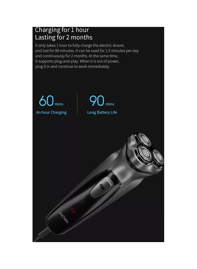 Black Stone 3D Electric Shaver Silver 15.5X5.3X5.3cm