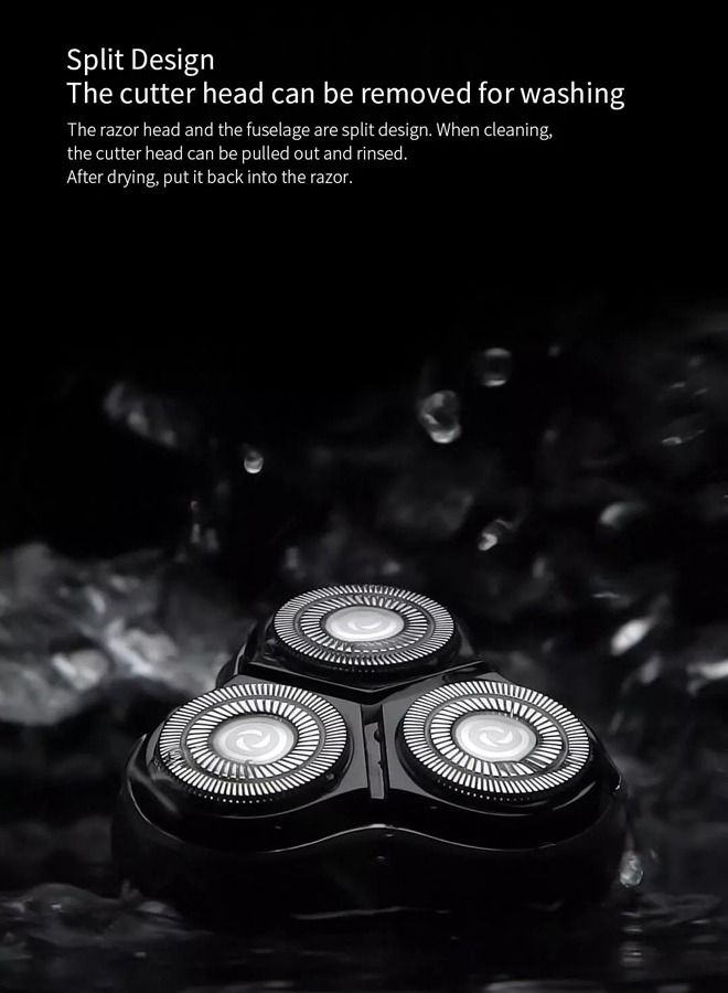 USB Charging Rechargeable Electric Shaver Waterproof Cordless Triple Blade Shavers For Men