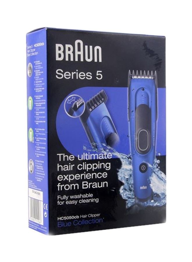 HC 5050 Rechargeable Hair Clipper Fully Washable Blue