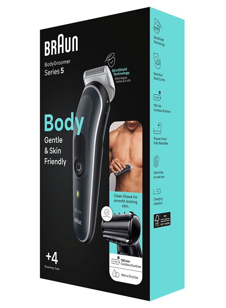 Body Groomer Series 5 5360, Body Groomer For Men, Gentle Full-Body Manscaping Grey