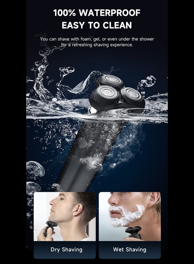 Electric Shaver X8 Waterproof 3D Floating Beard USB Type-C Rechargeable Wet-Dry Dual Use Professional Razor