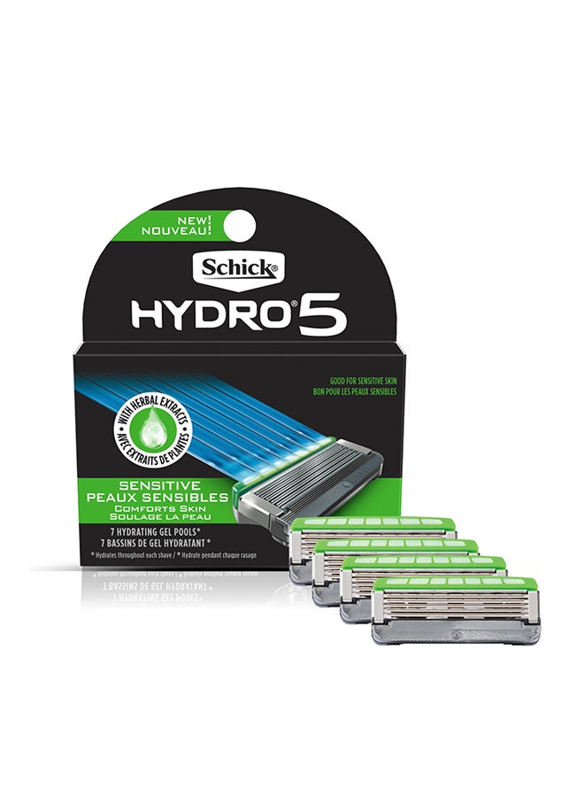 4-Piece Hydro 5 Sense Sensitive Skin Razor Refills Grey