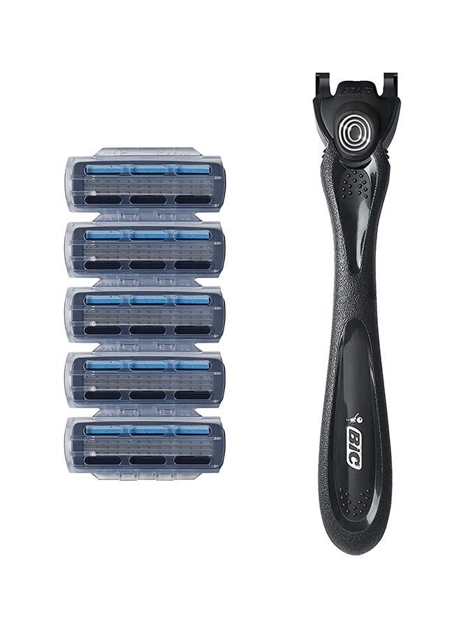 Flex3 Hybrid Disposable Razor Kit Black/Blue/Grey