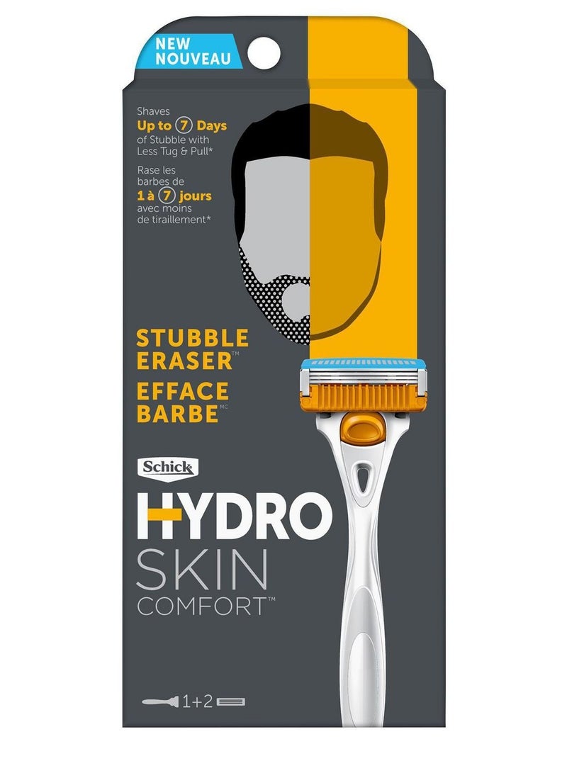 Hydro Skin Comfort Stubble Eraser for Men 1 Handle and 2 Refills