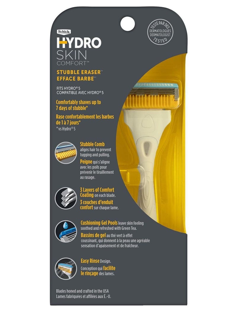 Hydro Skin Comfort Stubble Eraser for Men 1 Handle and 2 Refills