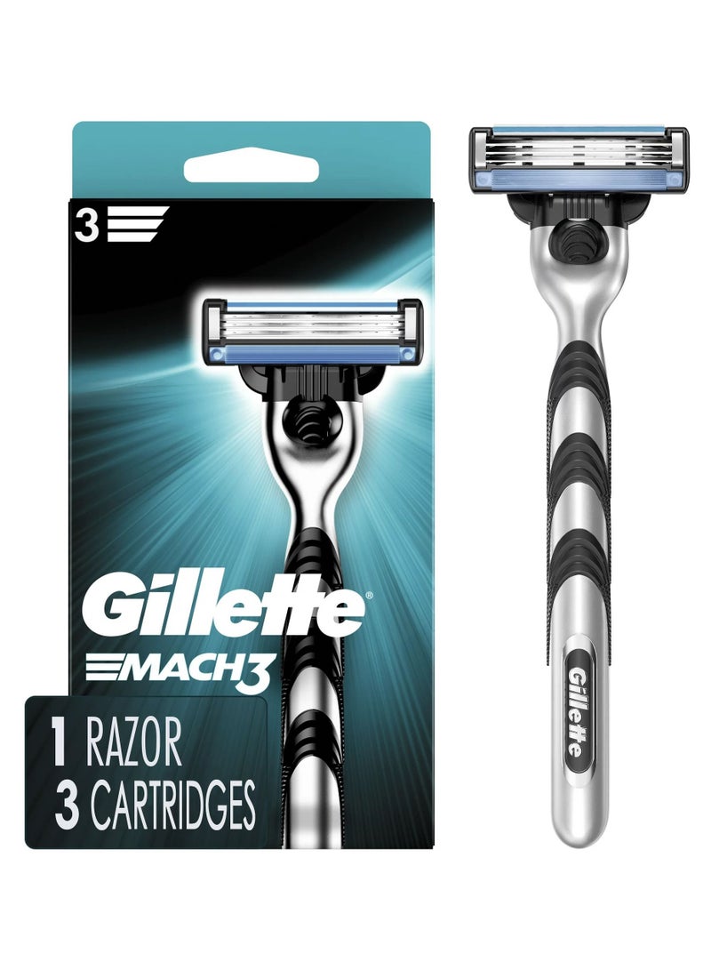 Mach3 Men's Razor 1 Handle with 3 Blade Refill Cartridges