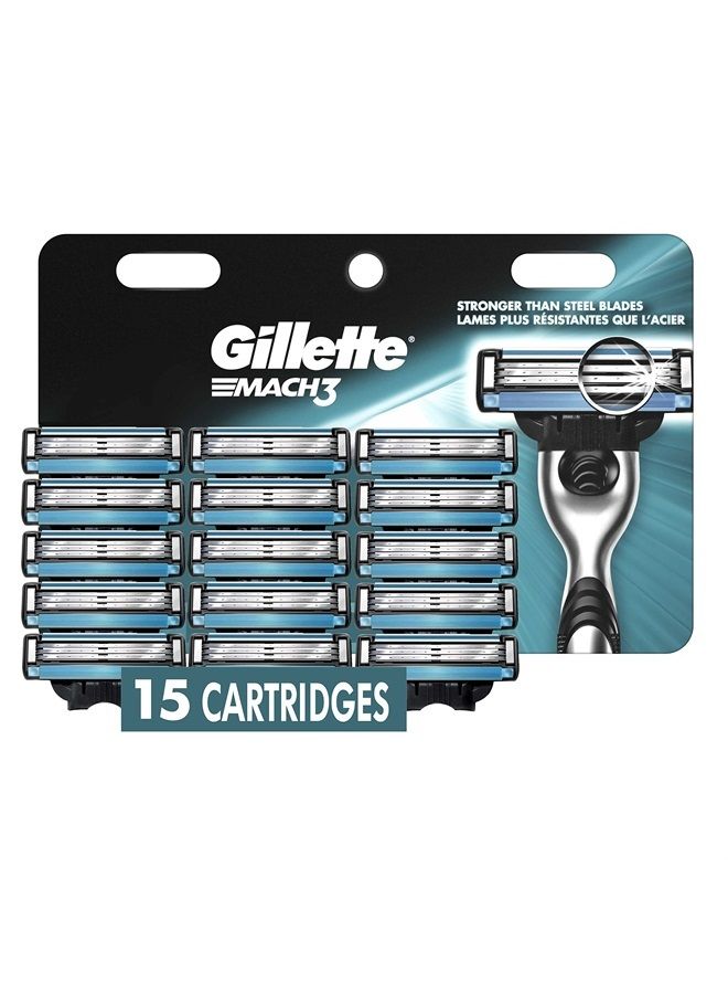 Mach3 Mens Razor Blade Refills, 15 Count, Designed for Sensitive Skin