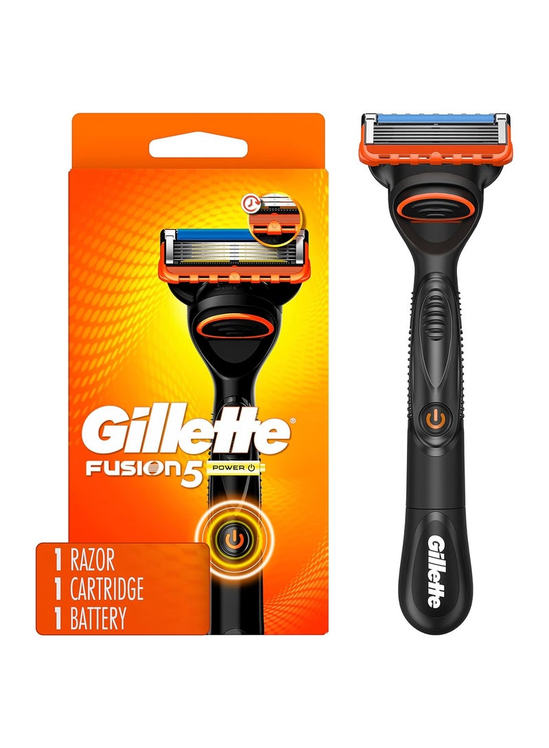 Gillette Fusion5 Power Razor for Men, 1 Gillette Power Razor Handle + 1 Refill