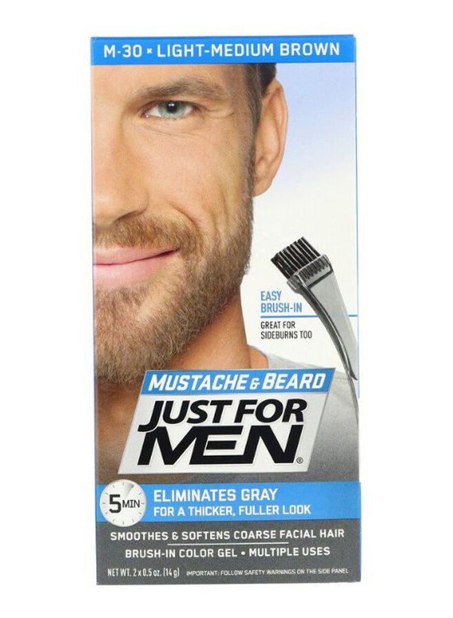 Mustache Beard Brush-In Color Gel M-30 Light-Medium Brown 2 x 14grams