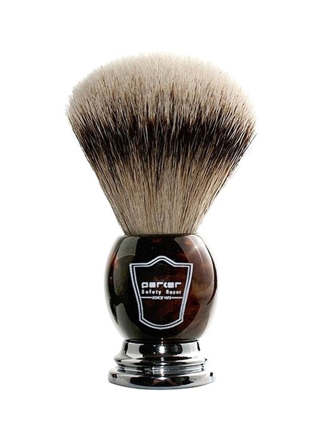 Badger Shaving Brush With Brush Stand Brown/Silver/Beige