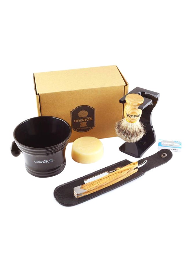 7-In-1 Badger Shaving Kit Beige/Brown