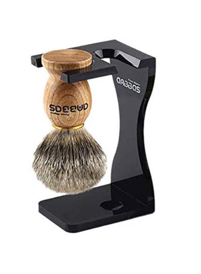 4-In-1 Pure Badger Hair Shaving Brush Kit Brown