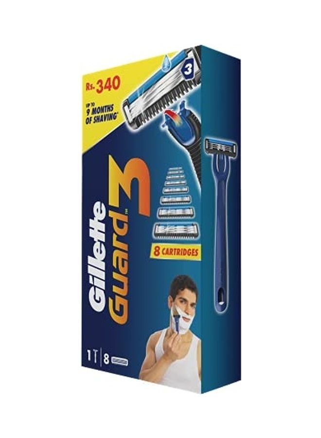 Single Razor With 8 Blades Multicolour 7.4803X5.43306X0.98425inch