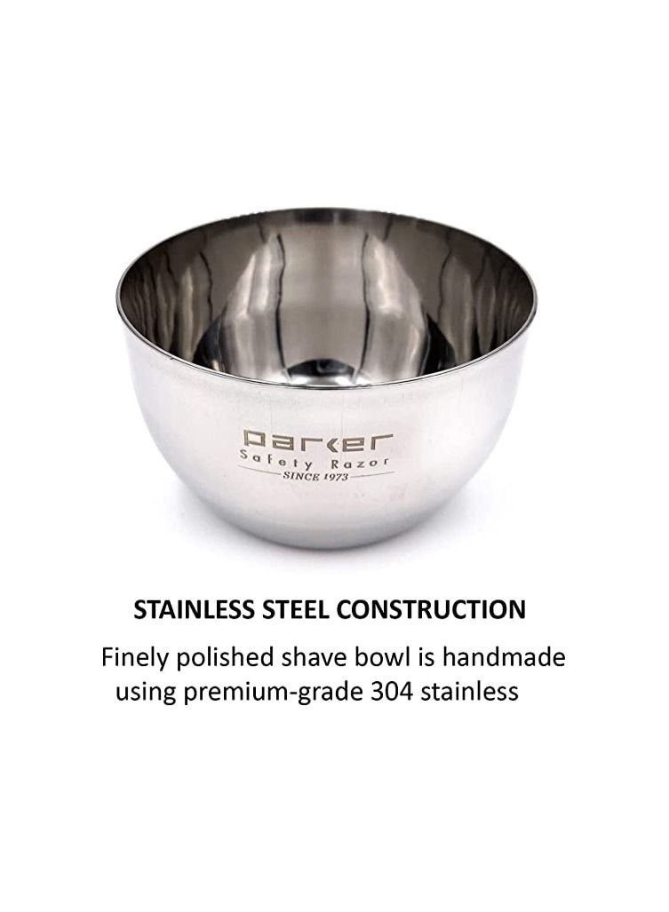 Parker Safety Razor Deluxe Unbreakable Stainless Steel Shaving Bowl