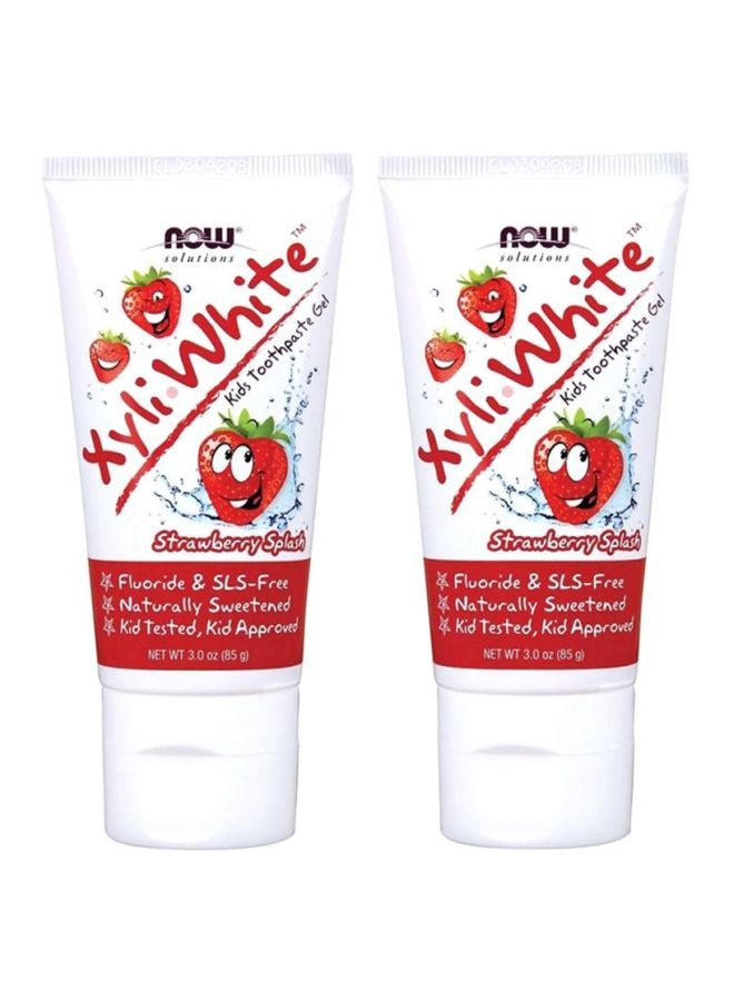 Pack Of 2 Xyli White Strawberry Splash Toothpaste Gel 2x85grams