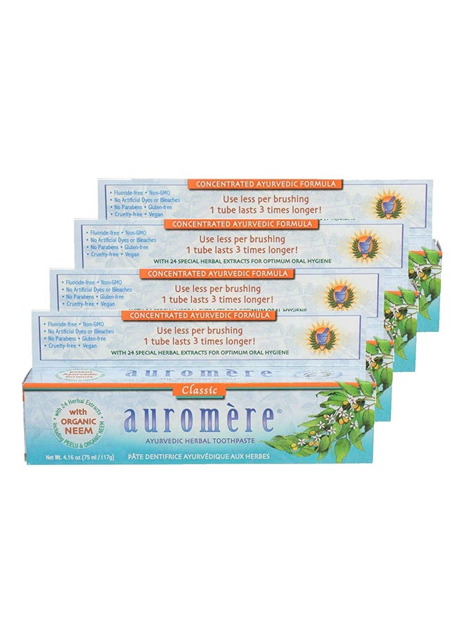 Pack Of 4 Ayurvedic Herbal Organic Toothpaste