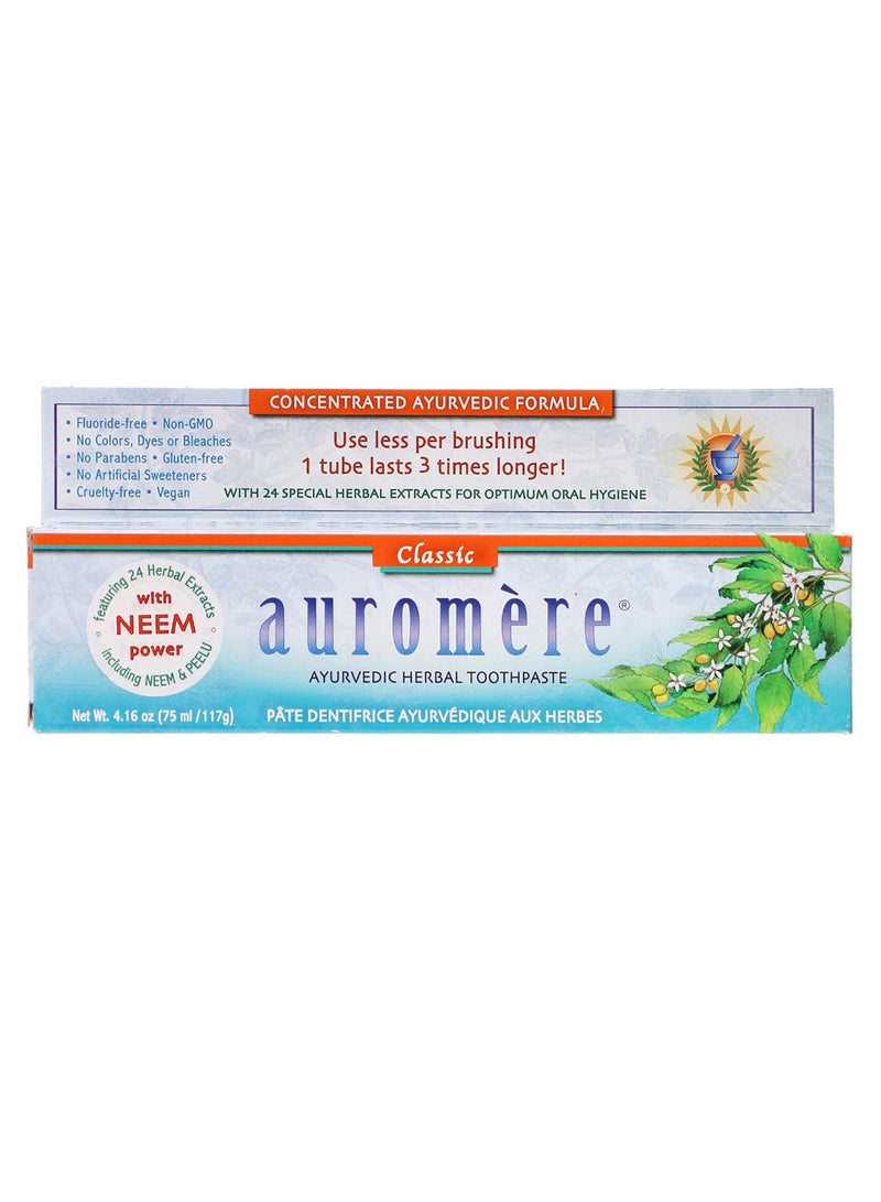 Classic Ayurvedic Herbal Toothpaste 117grams