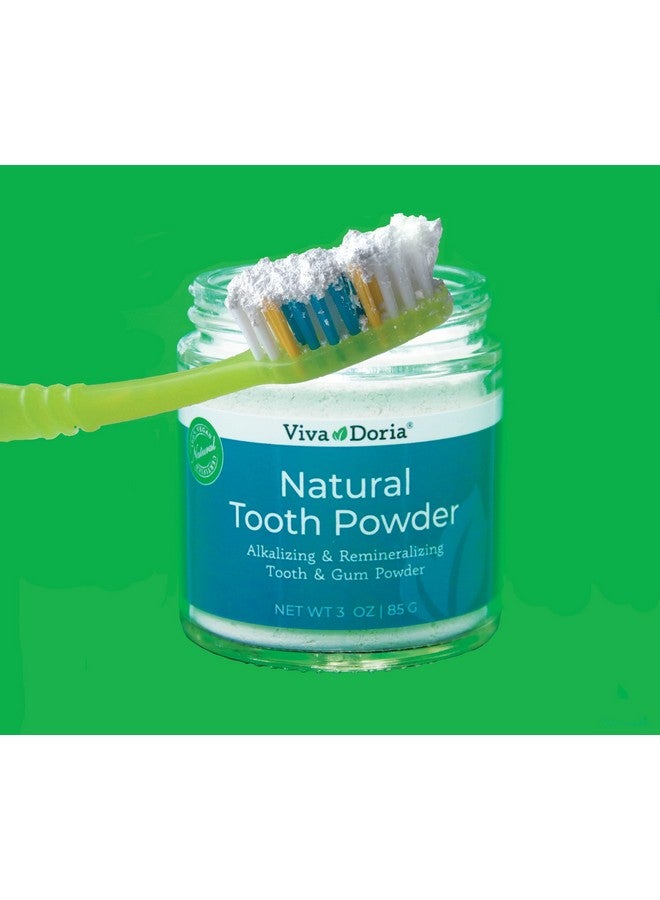 Iva Doria Natural Tooth Powder ; Remineralizing Teeth Whitening Powder ; Toothpaste Power ; Breath Freshener ; Refreshing Mint Flavor ; 3 Oz Glass Jar