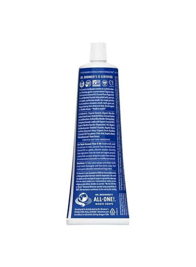 Dr. Bronner’S Allone Toothpaste (Peppermint 5 Ounce 3Pack) 70% Organic Ingredients Natural And Effective Fluoridefree Slsfree Helps Freshen Breath Reduce Plaque Whiten Teeth Vegan