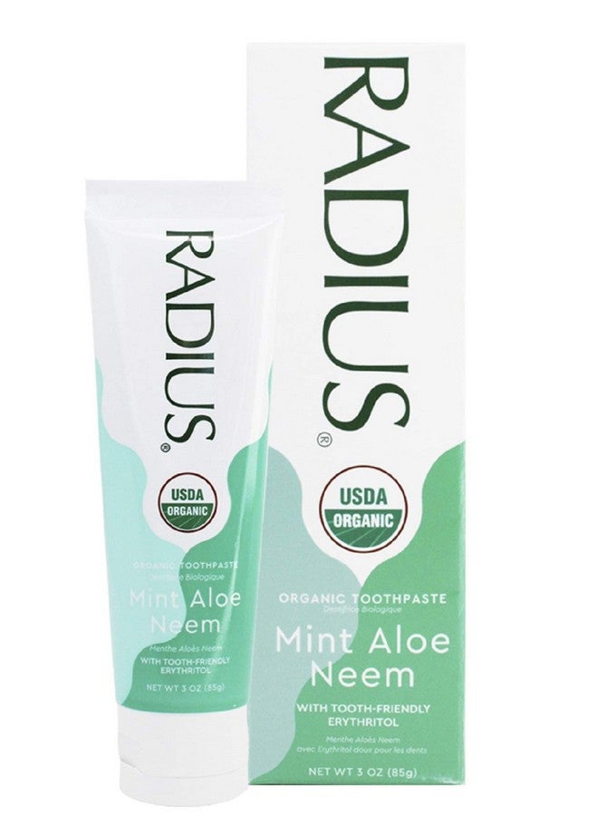 Adius Usda Organic Toothpaste 3Oz Non Toxic Chemicalfree Glutenfree Designed To Improve Gum Health & Prevent Cavity Mint Aloe Neem Pack Of 1