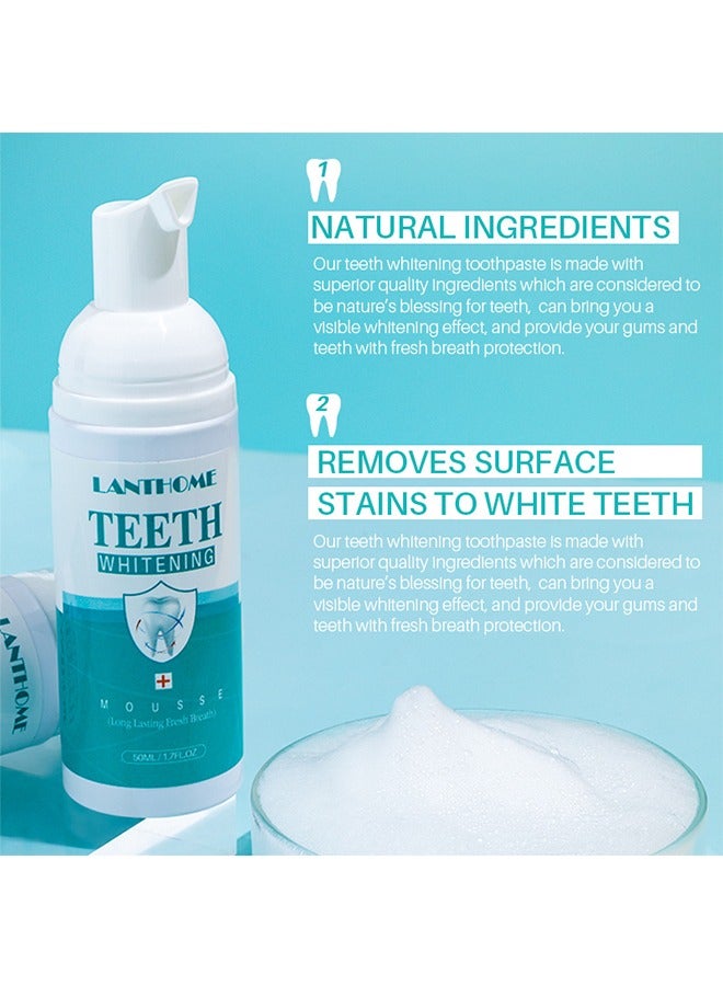 White Foam Teeth Whitening Mousse ，Stain Remover, Teeth Whitening Booster (50ml)