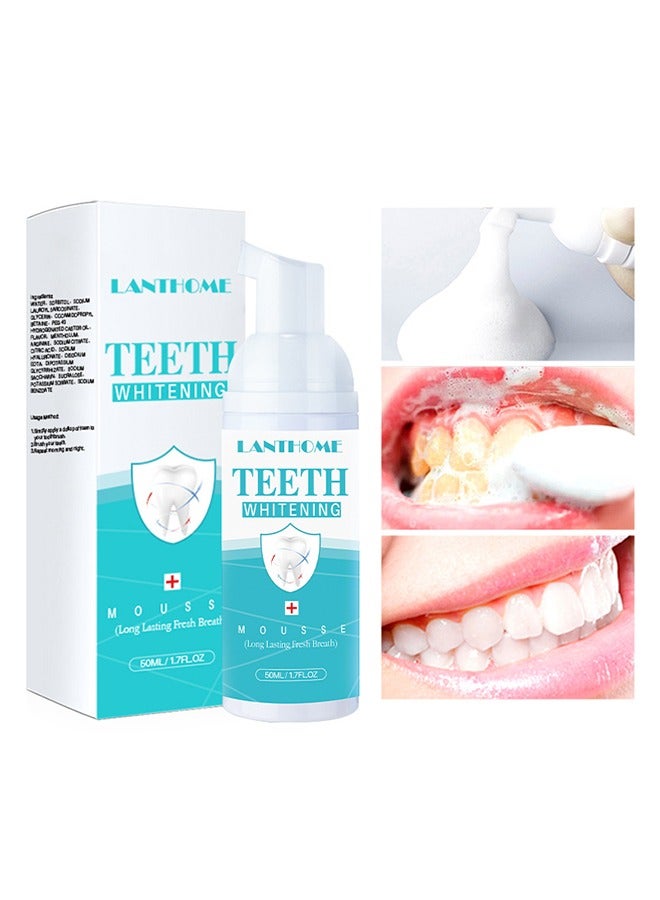 White Foam Teeth Whitening Mousse ，Stain Remover, Teeth Whitening Booster (50ml)