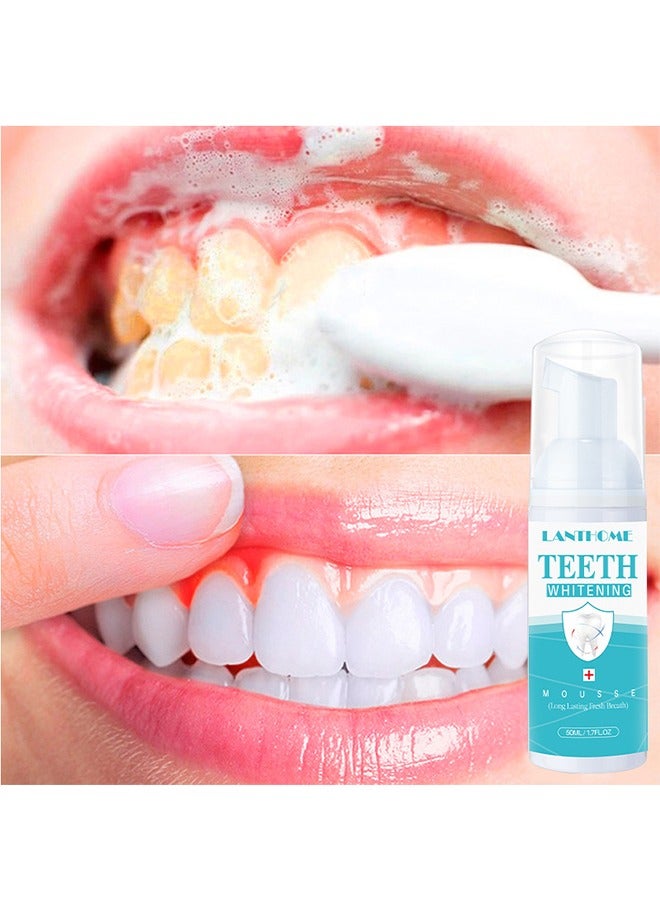 White Foam Teeth Whitening Mousse ，Stain Remover, Teeth Whitening Booster (50ml)