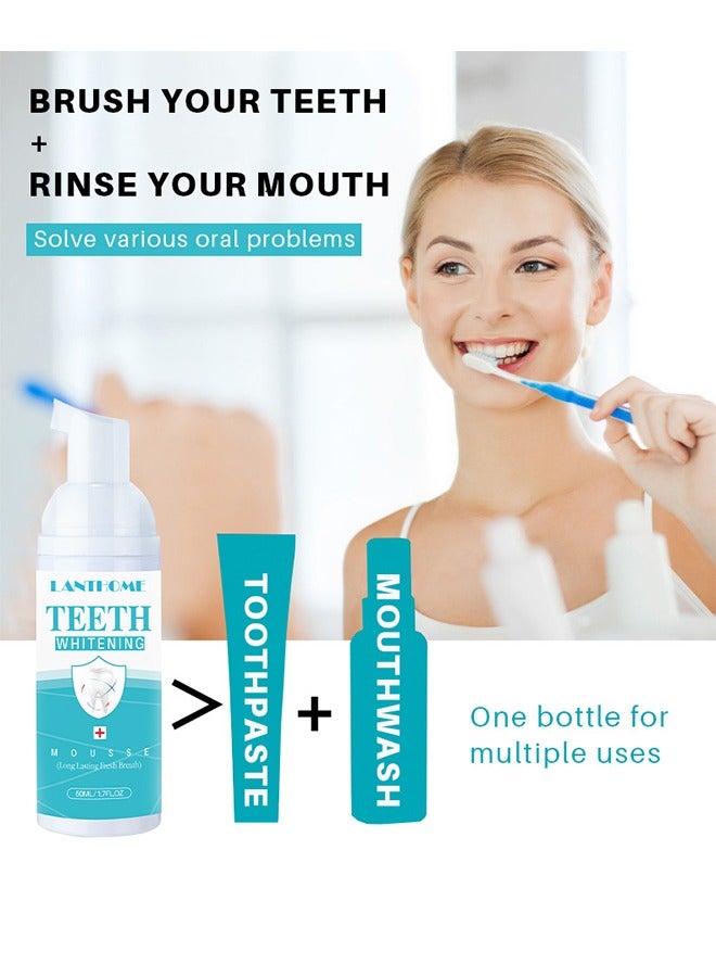 White Foam Teeth Whitening Mousse ，Stain Remover, Teeth Whitening Booster (50ml)