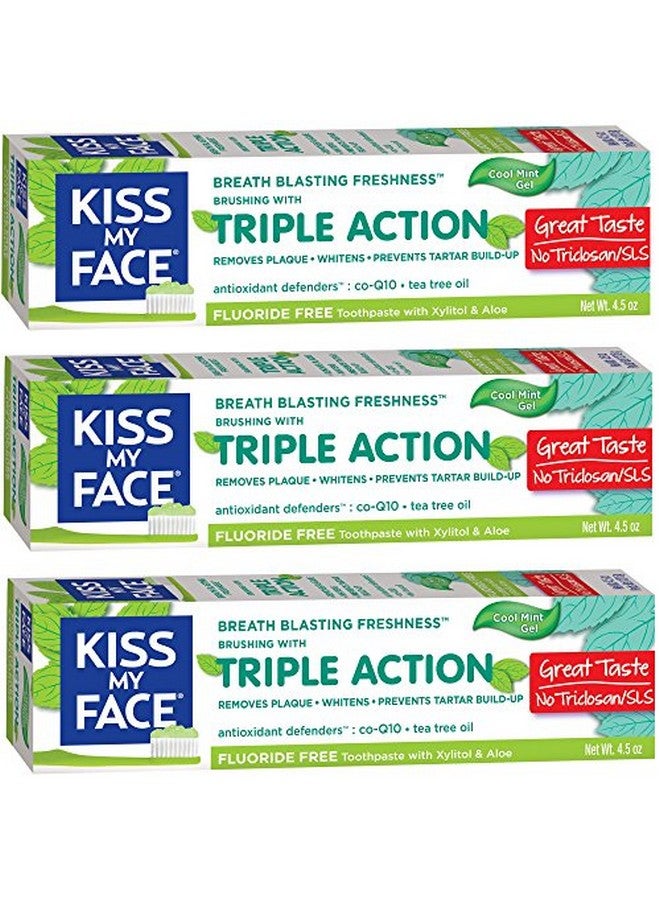 Iss My Face Triple Action Gel Fluoride Free Toothpaste 4.5 Ounce (Pack Of 3)