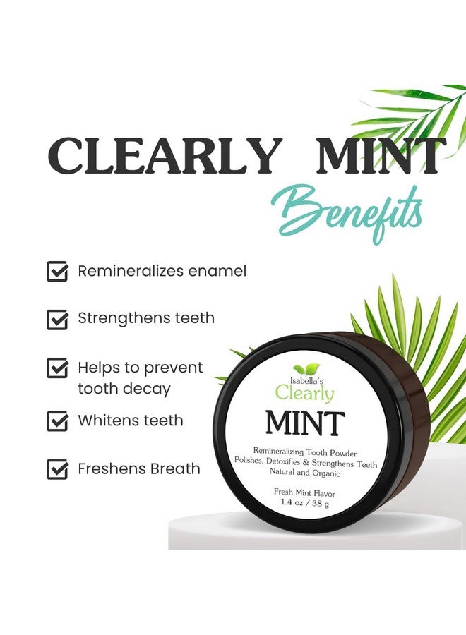 Mint Remineralizing Tooth Powdernatural Fluoride Free Toothpaste For Adults Teeth Whitening Xylitol Baking Soda Clay Calcium